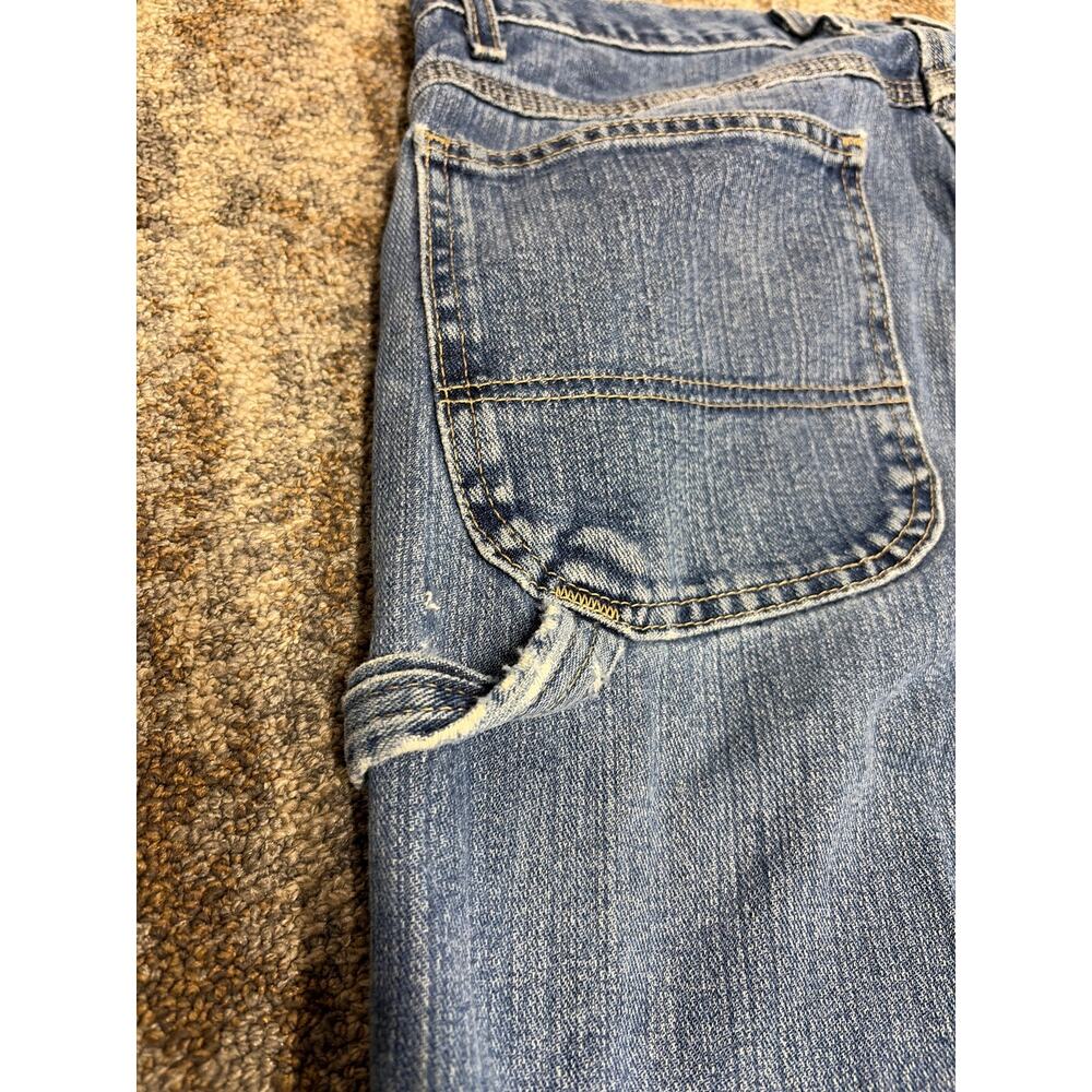 Dickies Jeans Mens 34x32 Blue Medium Wash Relaxed Fit Carpenter Workwear Classic - Picture 12 of 15